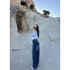 Kahve Tint Wide Leg Denim Pantolon