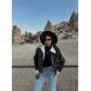 Yaka Peluşlu Deri Ceket