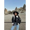 Yaka Peluşlu Deri Ceket