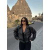 Yan Cepli Biker Deri Ceket