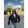 Yan Cepli Biker Deri Ceket