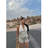 Yelekli Keten İkili Takım