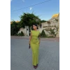 Yeşil Yan Pencereli Maxi Elbise
