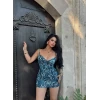 Yılan İp Askılı Kruvaze Elbise