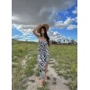 Zebra Desen Bürümcük Elbise