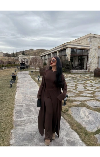 Kahve Üçlü Sandy Basic Takım