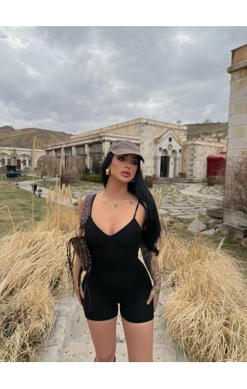 Ribana Askılı Şortlu Tulum