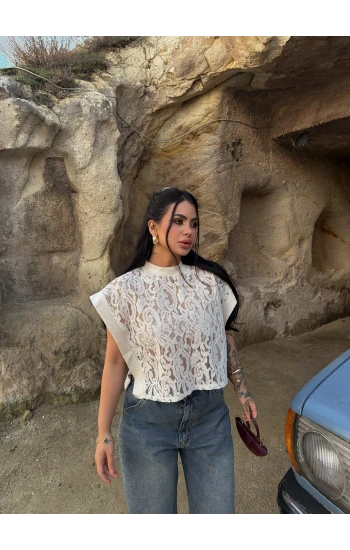 Taş Brode Yanları Açık Bluz