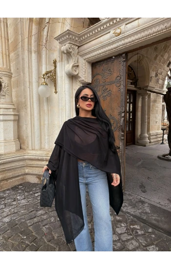 Siyah Vorteks Triko Panço