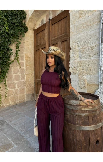 Mürdüm Halter Ters Dikişli İkili Takım