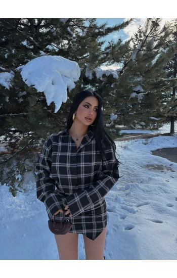 Ekose Gömlek Elbise