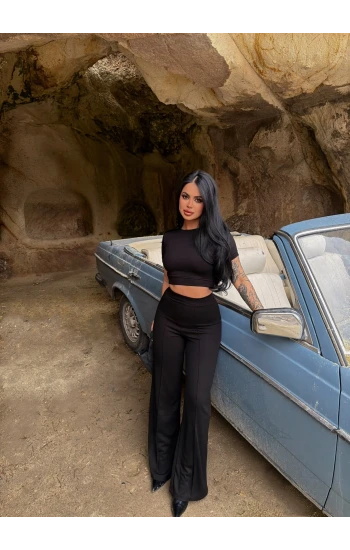 Siyah Şeritli Modal İkili Takım