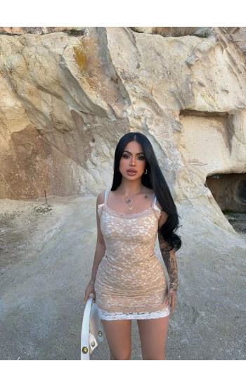 Astarlı Dantel Elbise