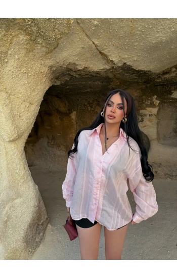 Pudra Line Boyfriend Gömlek