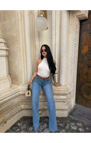 Deri Kemerli İspanyol Pantolon