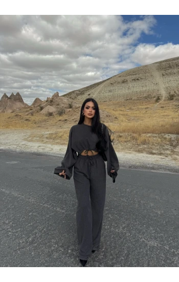 Antrasit Escobar Balon Kollu İkili Takım