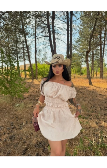 Bej Madonna Etekli İkili Takım