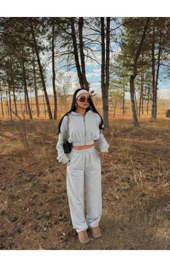 Bel Lastikli Kapşonlu Takım