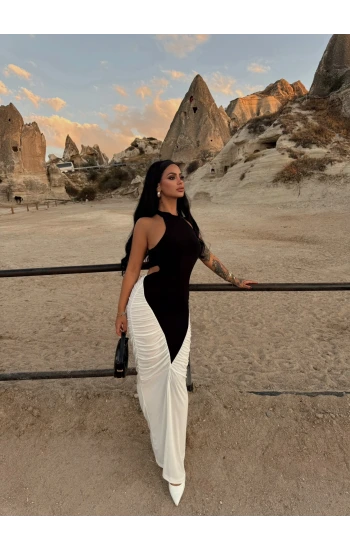 Beyaz Balık Maxi Elbise