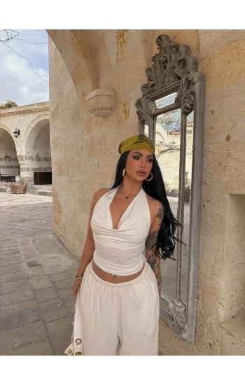 Beyaz Summer Degaje Bluz