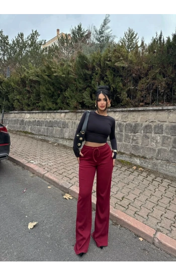 Bordo Basic Kaşkorse Pantolon