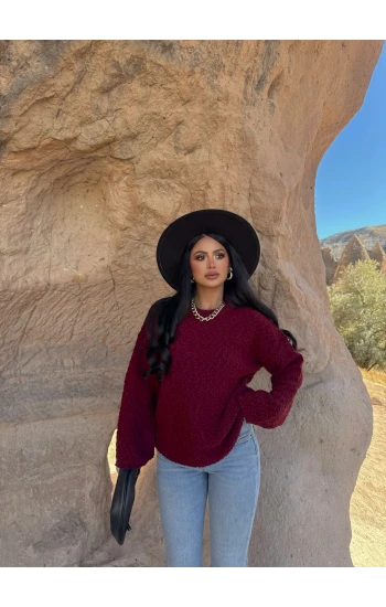 Bordo Bisiklet Yaka Design Kazak