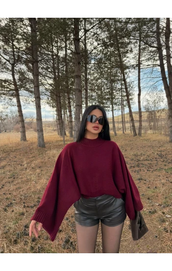 Bordo Reglan Kol Yarasa Kazak