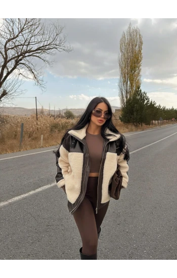 Deri Detaylı Garnili Mont