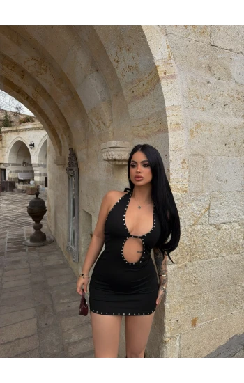 Droplu Dekolte Elbise