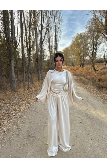 Ekru Modal Kemer Takım