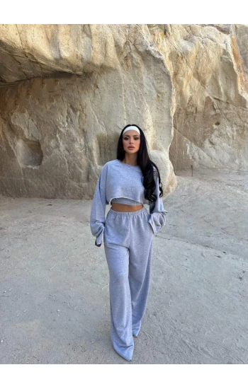 Gri Comfort Eşofman Üçlü Takım