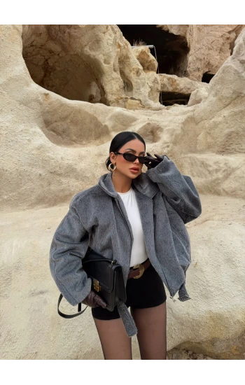 Gri Fox Kemerli Bomber Kaban