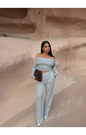 Gri Katlamalı Madonna İkili Takım