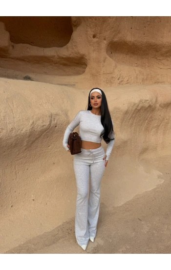 Gri Parmak Geçmeli Ribanalı Takım