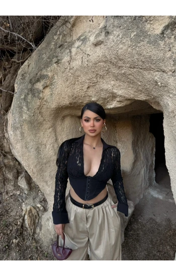 Güpürlü Korse Bluz