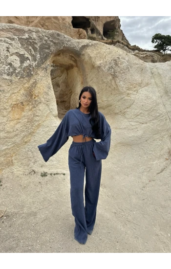 İndigo Escobar Balon Kollu İkili Takım