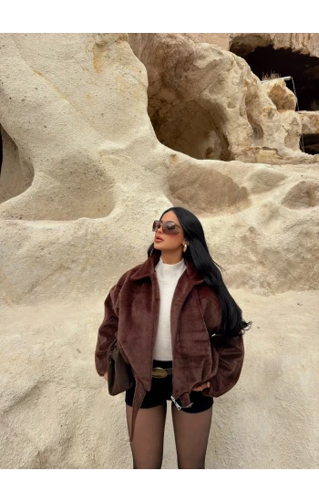 Kahve Fox Kemerli Bomber Kaban