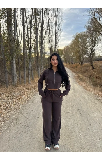 Kahve Selanik Kapşonlu Takım