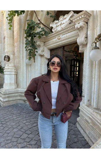 Kahve Short Kruvaze Trençkot