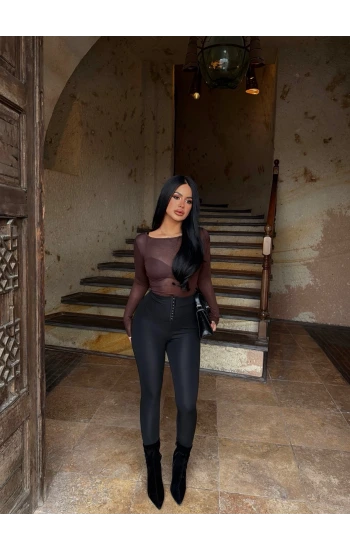 Kancalı Yüksek Bel Tayt