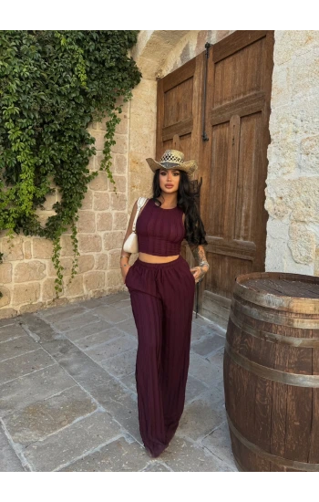 Mürdüm Ters Dikişli İkili Takım