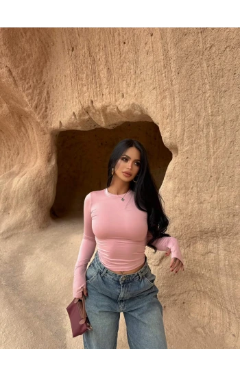 Pudra Parmak Geçmeli Basic Crop