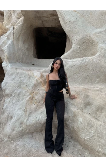 Simli İspanyol Pantolon