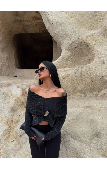 Simli Madonna Şal Bluz