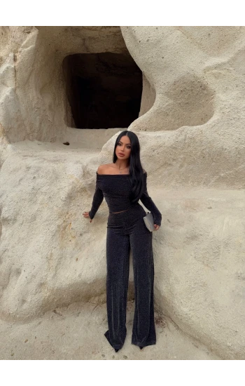 Simli Pantolon Bluz İkili Takım