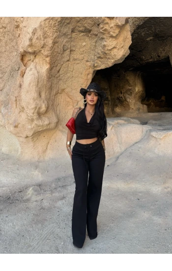 Siyah Basic Kaşkorse Pantolon