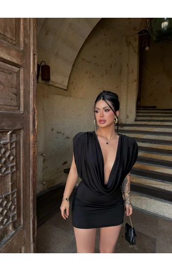 Siyah Degaje Buzzy Elbise