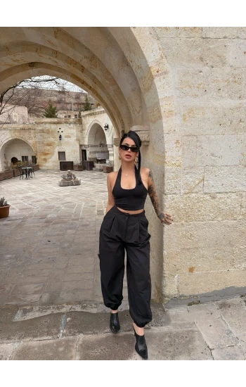 Siyah Jogger Balon Pantolon