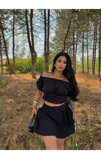 Siyah Madonna Etekli İkili Takım