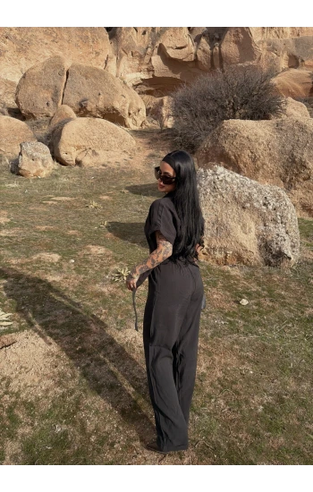 Siyah Safari Kemerli Tulum